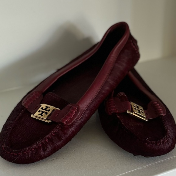 Tory Burch Haircalf Kendrick Driver Loafers Size 9 - Picture 1 of 5